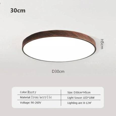 Nordic Ultra - thin Wooden Ceiling Lamp - Hans Lumiere