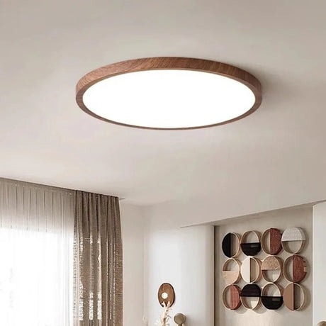 Nordic Ultra - thin Wooden Ceiling Lamp - Hans Lumiere