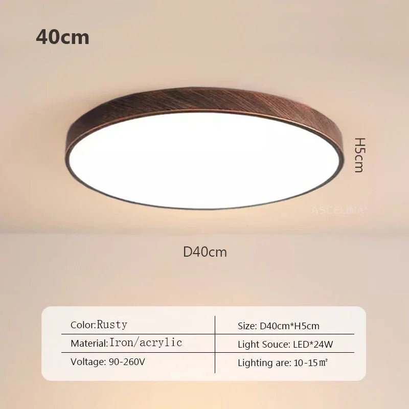 Nordic Ultra - thin Wooden Ceiling Lamp - Hans Lumiere