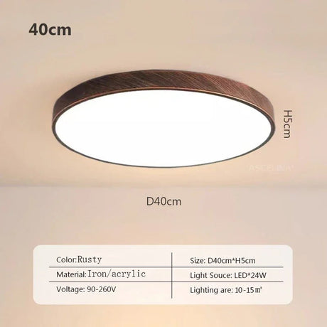 Nordic Ultra - thin Wooden Ceiling Lamp - Hans Lumiere