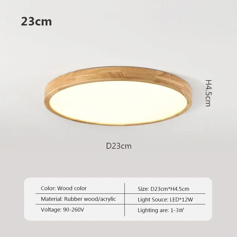 Nordic Ultra - thin Wooden Ceiling Lamp - Hans Lumiere