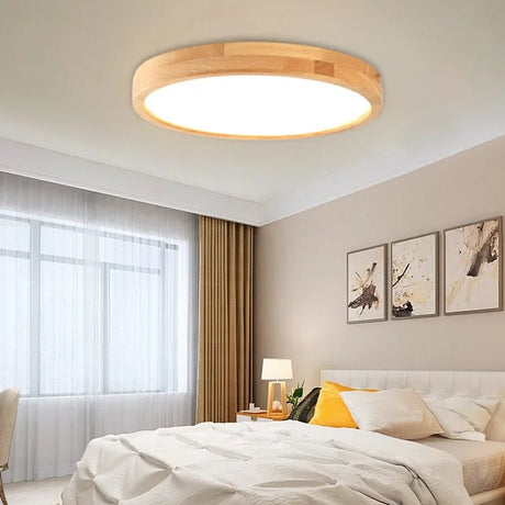 Nordic Ultra - thin Wooden Ceiling Lamp - Hans Lumiere