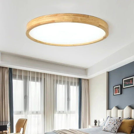 Nordic Ultra - thin Wooden Ceiling Lamp - Hans Lumiere