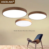 Nordic Ultra - thin Wooden Ceiling Lamp - Hans Lumiere