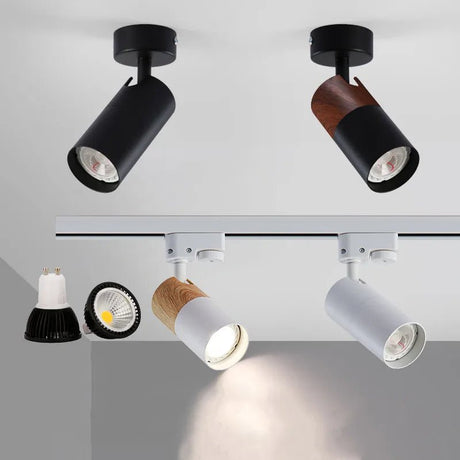 Nordic Wood Grain Ceiling Track Spotlights - Hans Lumiere