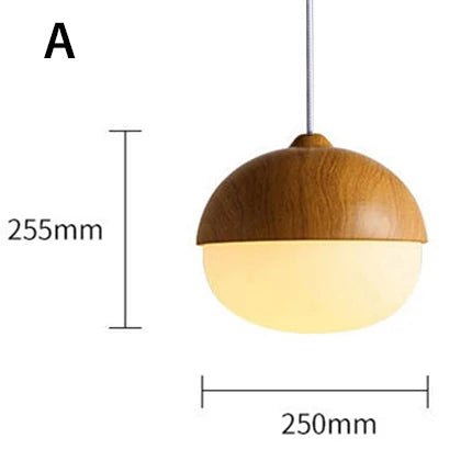 Nordic Wood Nut Grain Iron Glass Pendant Lamp - Hans Lumiere