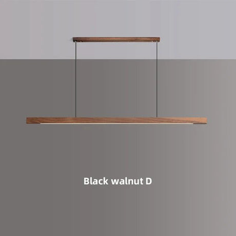 Nordic Wood Pendant Light – Long Strip LED Hanging Lamp - Hans Lumiere