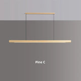Nordic Wood Pendant Light – Long Strip LED Hanging Lamp - Hans Lumiere