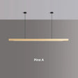 Nordic Wood Pendant Light – Long Strip LED Hanging Lamp - Hans Lumiere
