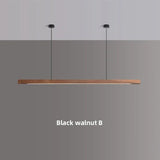 Nordic Wood Pendant Light – Long Strip LED Hanging Lamp - Hans Lumiere