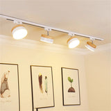 Nordic Wooden COB LED Ceiling Track Rail Spotlight - Hans Lumiere