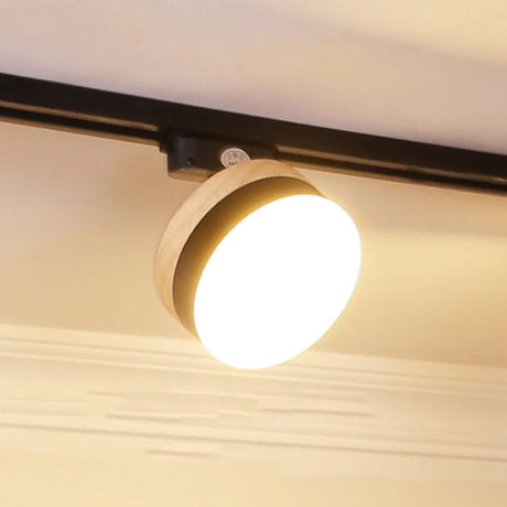 Nordic Wooden COB LED Ceiling Track Rail Spotlight - Hans Lumiere