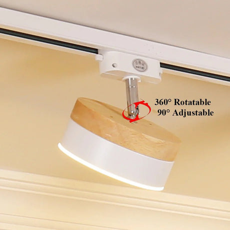 Nordic Wooden COB LED Ceiling Track Rail Spotlight - Hans Lumiere