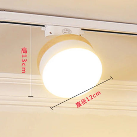 Nordic Wooden COB LED Ceiling Track Rail Spotlight - Hans Lumiere