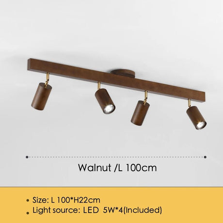 Nordic Wooden LED Track Ceiling Light - Hans Lumiere