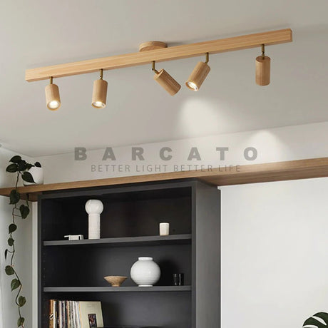 Nordic Wooden LED Track Ceiling Light - Hans Lumiere