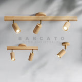Nordic Wooden LED Track Ceiling Light - Hans Lumiere