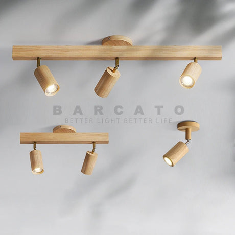 Nordic Wooden LED Track Ceiling Light - Hans Lumiere