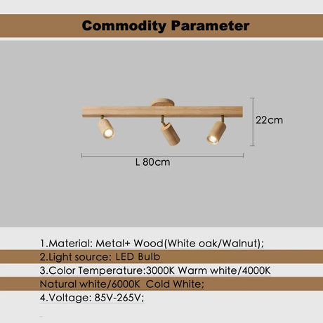 Nordic Wooden LED Track Ceiling Light - Hans Lumiere