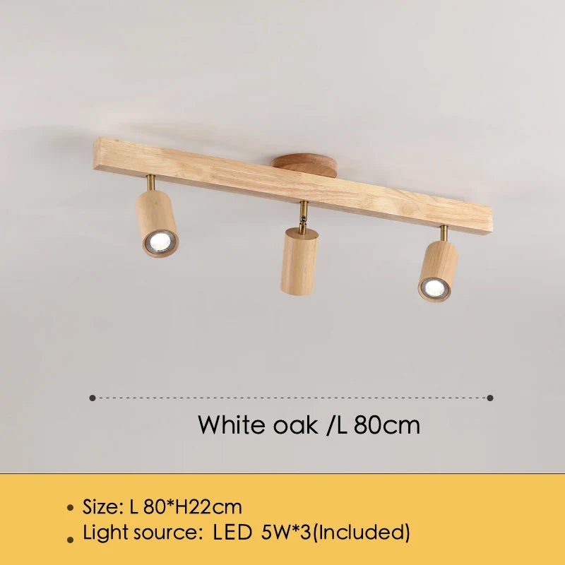 Nordic Wooden LED Track Ceiling Light - Hans Lumiere