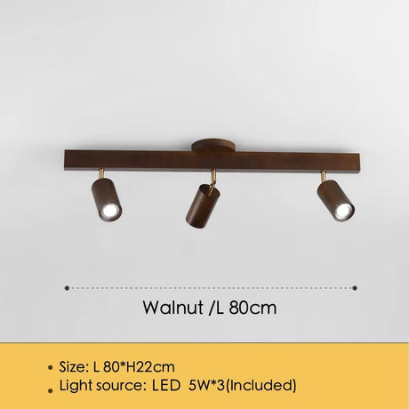 Nordic Wooden LED Track Ceiling Light - Hans Lumiere