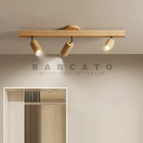 Nordic Wooden LED Track Ceiling Light - Hans Lumiere