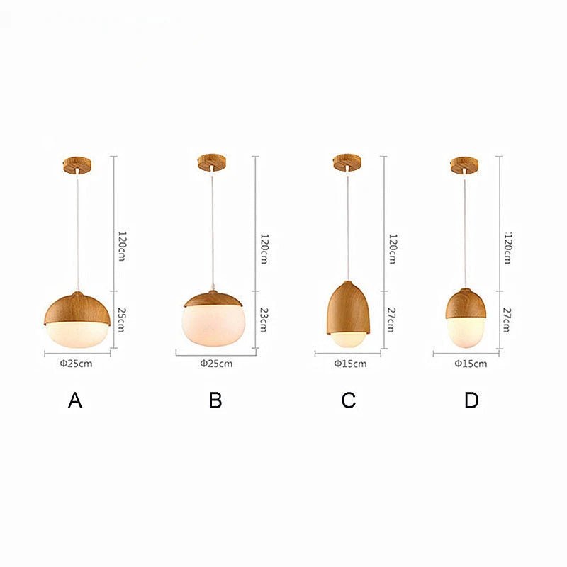 Nordic Wooden Nut Pendant Light - Hans Lumiere