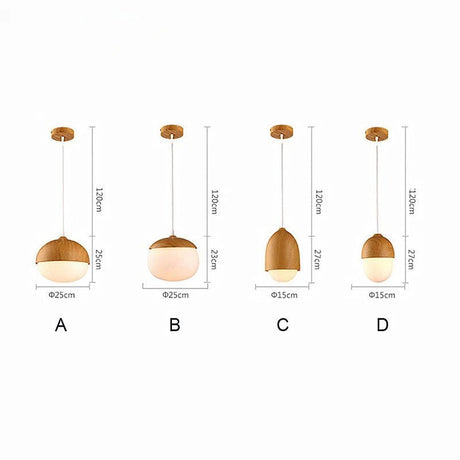 Nordic Wooden Nut Pendant Light - Hans Lumiere