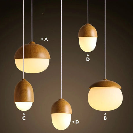 Nordic Wooden Nut Pendant Light - Hans Lumiere