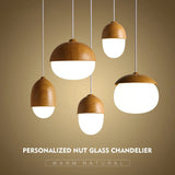 Nordic Wooden Nut Pendant Light - Hans Lumiere