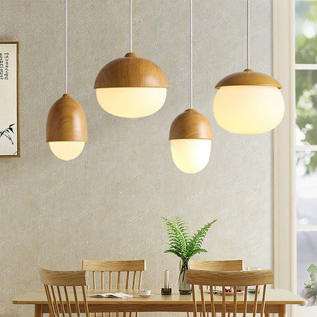 Nordic Wooden Nut Pendant Light - Hans Lumiere