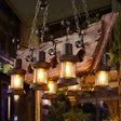 Old Wooden Boat Chandelier 6 Lamp Pendant Lamp - Hans Lumiere