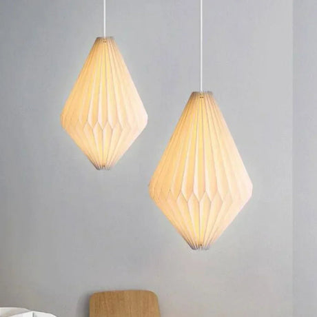 Origami Paper Lantern Pendant Light – Nordic Foldable Shade - Hans Lumiere