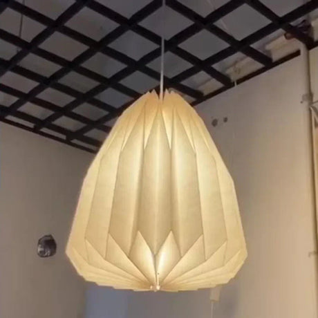 Origami Paper Lantern Pendant Light – Nordic Foldable Shade - Hans Lumiere