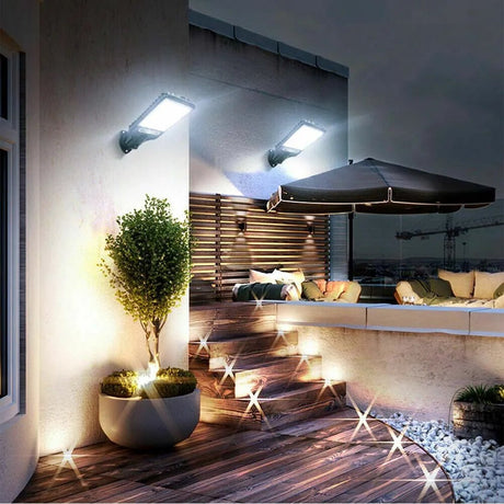 Outdoor Security LED Solar Lights with Remote Control Motion Sensor - Hans Lumiere
