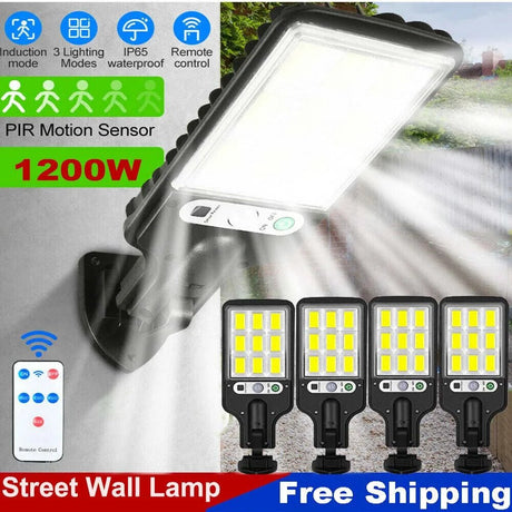 Outdoor Security LED Solar Lights with Remote Control Motion Sensor - Hans Lumiere