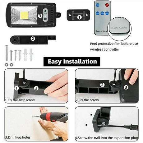 Outdoor Security LED Solar Lights with Remote Control Motion Sensor - Hans Lumiere