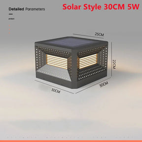 Outdoor Solar Courtyard Pillar Lamp - Hans Lumiere