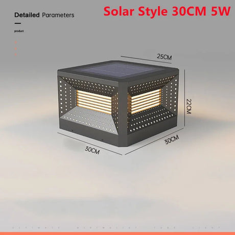 Outdoor Solar Courtyard Pillar Lamp - Hans Lumiere