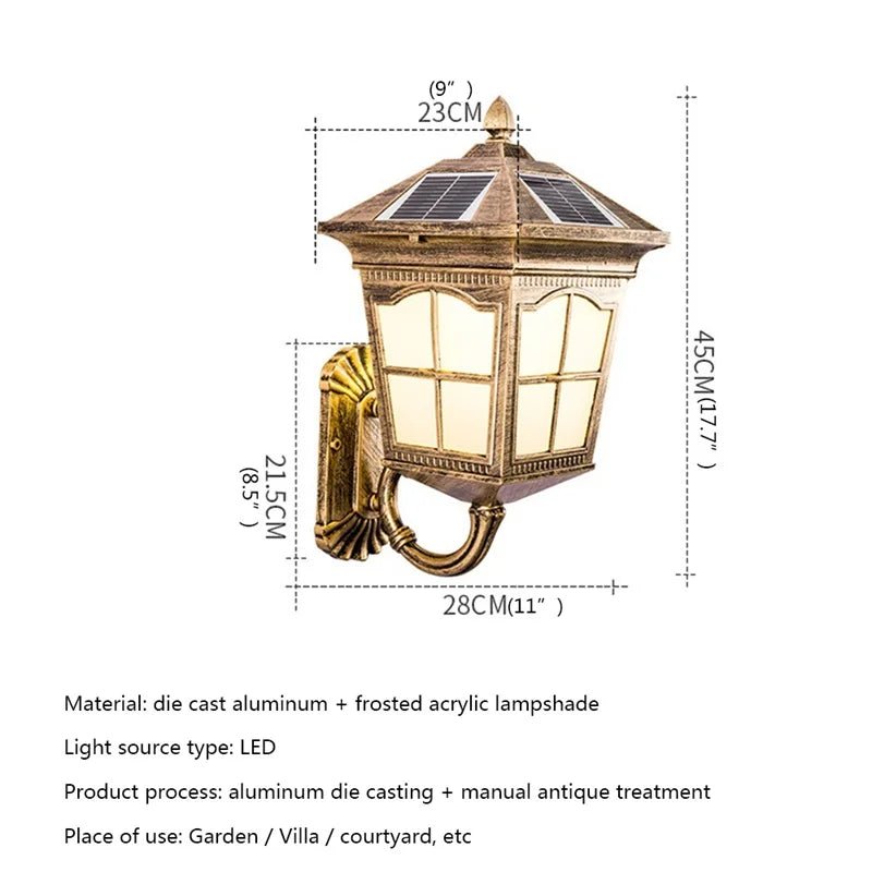 Outdoor Solar LED Wall Sconces Light - Hans Lumiere