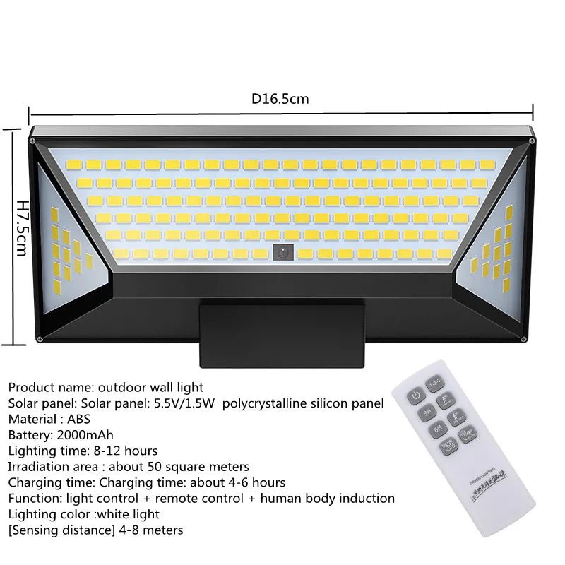 Outdoor Solar Wall Flood Light - Hans Lumiere