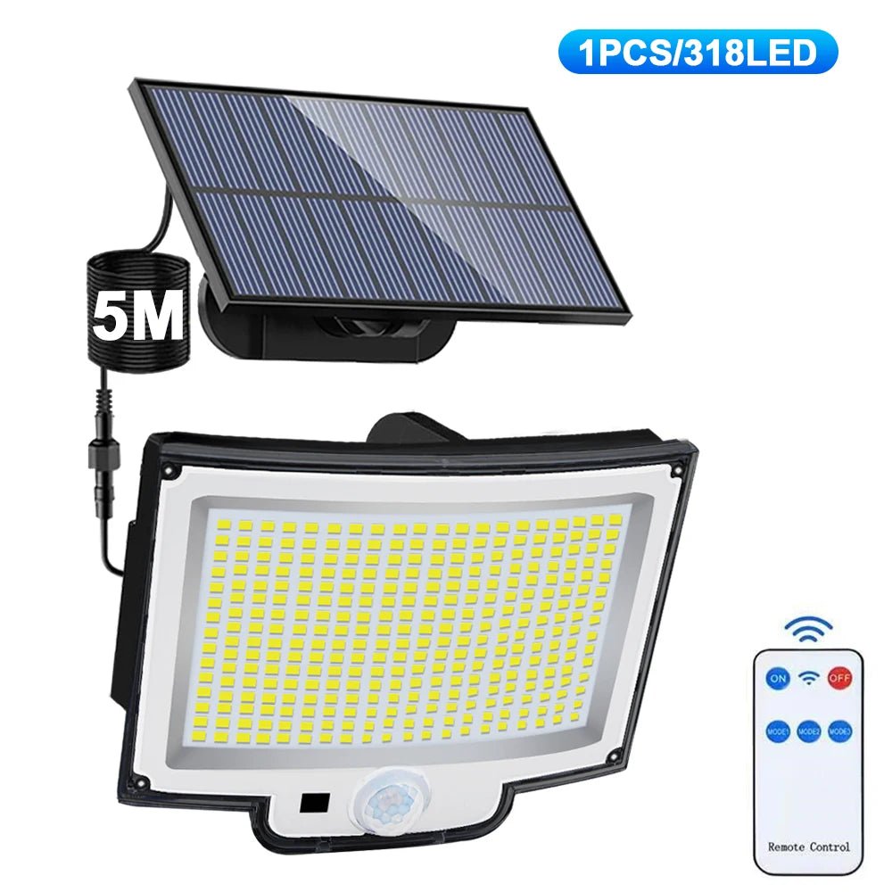 Outdoor Super Bright 318/200 LED Solar Light With Motion Sensor - Hans Lumiere