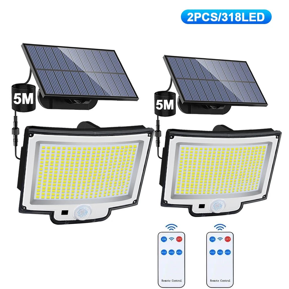 Outdoor Super Bright 318/200 LED Solar Light With Motion Sensor - Hans Lumiere