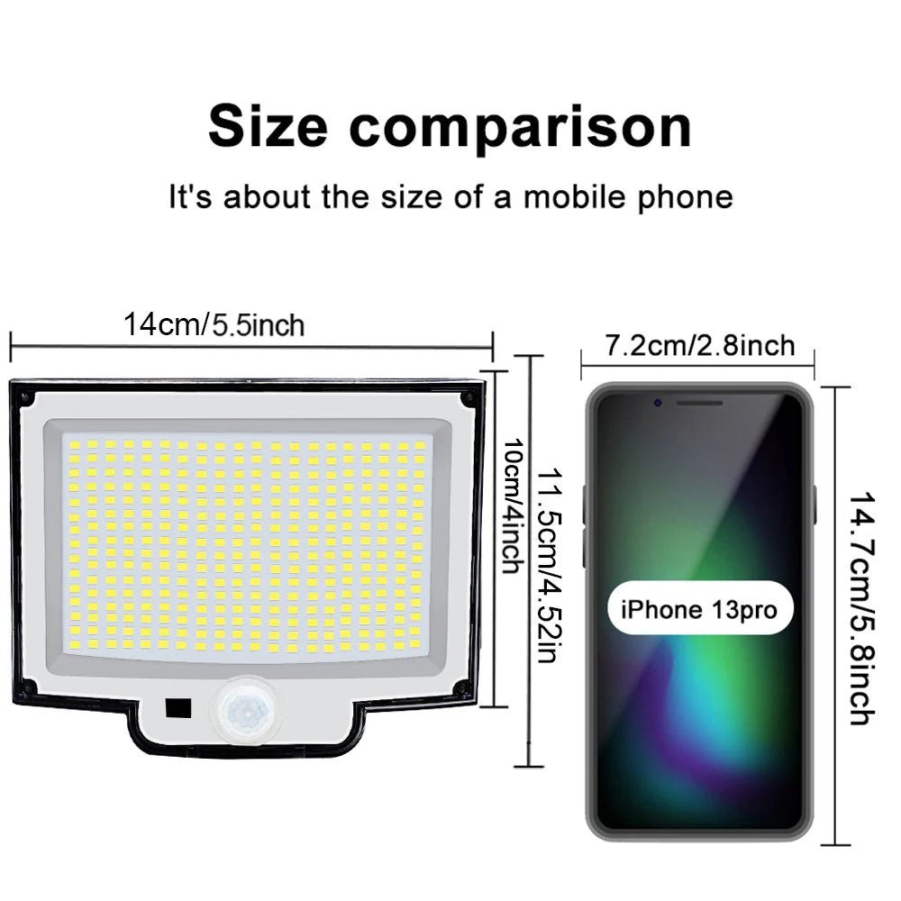 Outdoor Super Bright 318/200 LED Solar Light With Motion Sensor - Hans Lumiere