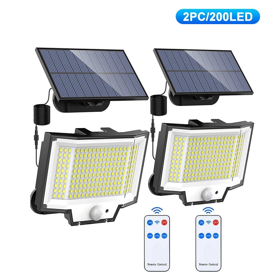 Outdoor Super Bright 318/200 LED Solar Light With Motion Sensor - Hans Lumiere