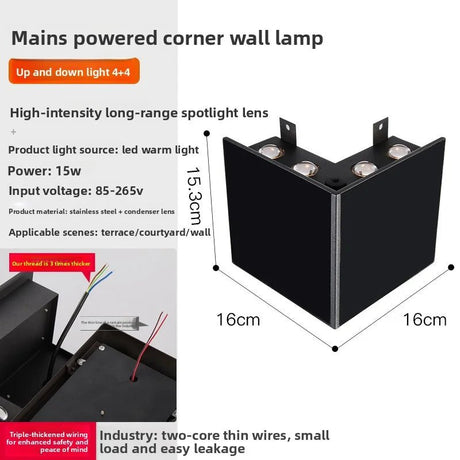 Outdoor Wall Washer Light – Stainless Steel LED for Gates & Pillars - Hans Lumiere