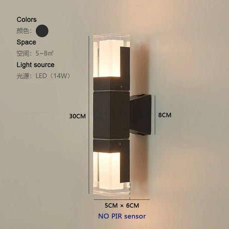 Outdoor Waterproof LED Wall Light With Pir Sensor - Hans Lumiere