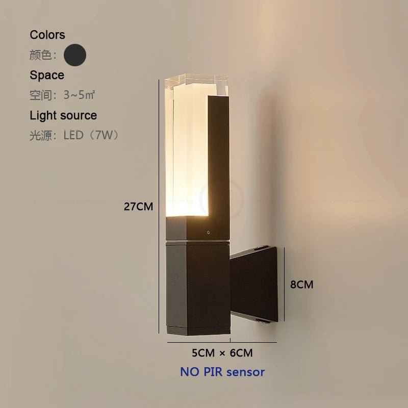 Outdoor Waterproof LED Wall Light With Pir Sensor - Hans Lumiere