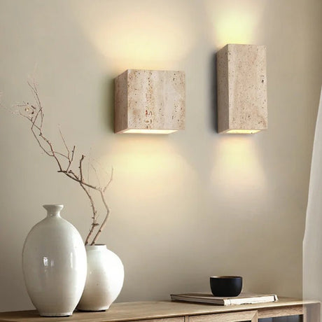 Outdoor Waterproof Stone Square LED Wall Lamp - Hans Lumiere