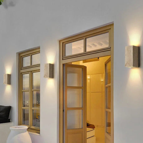Outdoor Waterproof Stone Square LED Wall Lamp - Hans Lumiere